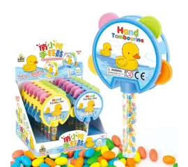 Caramelo Candy Filled Toys Little Duck Hand Tambourine