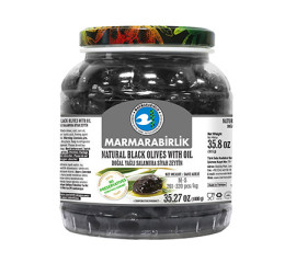 Marmara Birlik Gemlik Black Olives w/oil M-S 1000Gr Plastic