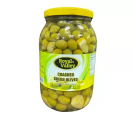 Royal Valley Cracked Green Olives 2000Gr Glass
