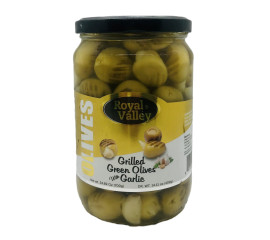 Royal Valley Grilled Green Olives With Garlic 700Gr Glass