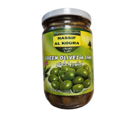 Al Koura Green Olives in Brine 600Gr Glass