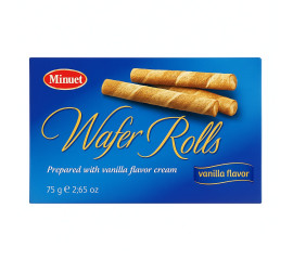 Minuet Vanilla Cream Wafer Rolls 75Gr