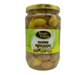 Royal Valley Cracked Green Olives 700Gr Glass