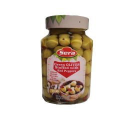 Sera Green Olives Stuffed With Red Pepper 700Gr Glass