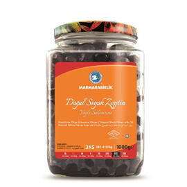 Marmara Birlik Gemlik Black Olives 3XS Luks 1000Gr Glass