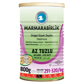Marmara Birlik Gemlik Black Olives S Low Salt 800Gr Can
