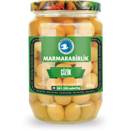 Marmara Birlik Green Olives M Scratched (291-320) 400Gr Glass