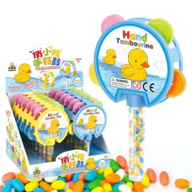 Caramelo Candy Filled Toys Little Duck Hand Tambourine