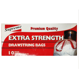Supreme Extra Strenght Drawstring Trash Garbage 10Pcs