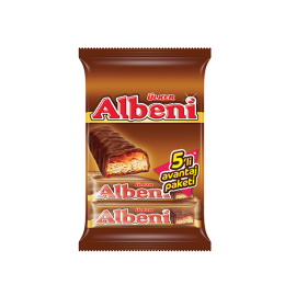 Ulker Albeni Milk Chocolate Coated Bar w Caramel and Biscuit  (40Gr x 5Pc) 200Gr