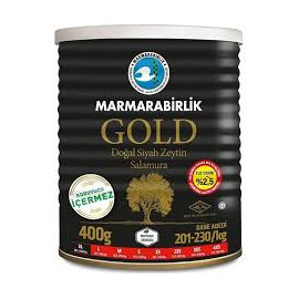 Marmara Birlik Gemlik Black Olives Gold XL %2.5 Salty 400Gr Can