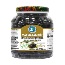 Marmara Birlik Gemlik Black Olives w/oil XL-L 1000Gr Plastic