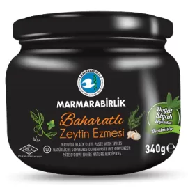 Marmara Birlik Black Olive Paste Baharatli 340Gr Glass