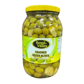 Royal Valley Cracked Green Olives 2000Gr Glass