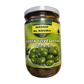 Al Koura Green Olives in Brine 600Gr Glass