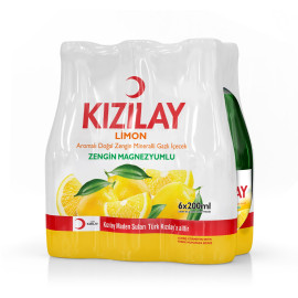 Kizilay Mineral Water with Lemon Flavour 200Ml Glass x 6Pcs