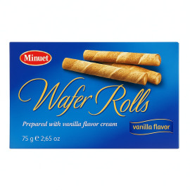 Minuet Vanilla Cream Wafer Rolls 75Gr
