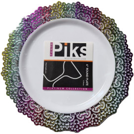 Party Piks Round Plastic Plate 6'' Platinium Collection