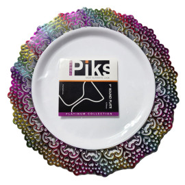 Party Piks Round Plastic Plate 9'' Platinium Collection