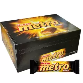 Ulker Metro Chocolate W/Caramel and Nugat 36Gr 24 pcs Box
