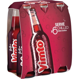 Vimto Fizzy Sparkling Fruit Flavoured Drink (Non Alcoholic) 330Ml Bottle x 6Pcs