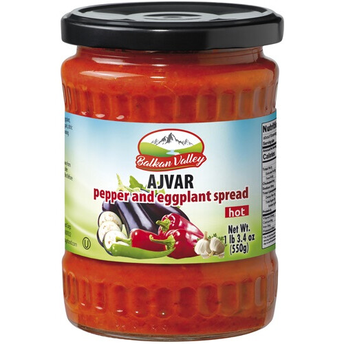 Balkan Hot Ajvar Red Pepper Spread 550 Gr jars in Paste &amp; Sauce for ...