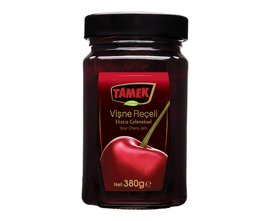 Tamek Sour Cherry Jam 380Gr Glass Tamek Sour Cherry Jam 380Gr Glass