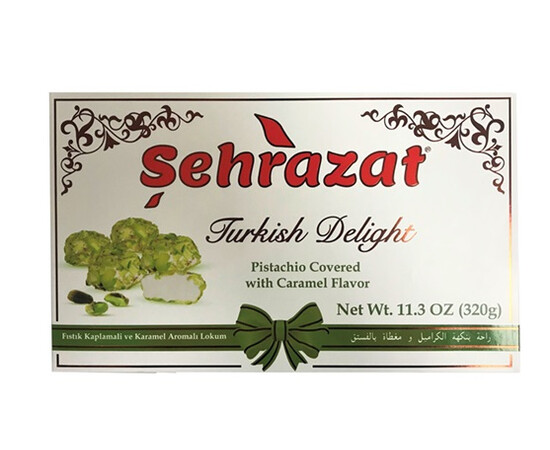Sehrazat Turkish Delight Pistachio Covered With Caramel Flavor 320Gr