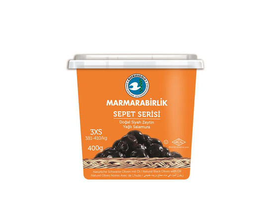 Marmara Birlik Gemlik Black Olives Basket Series 3XS (381-410) 400Gr Plastic