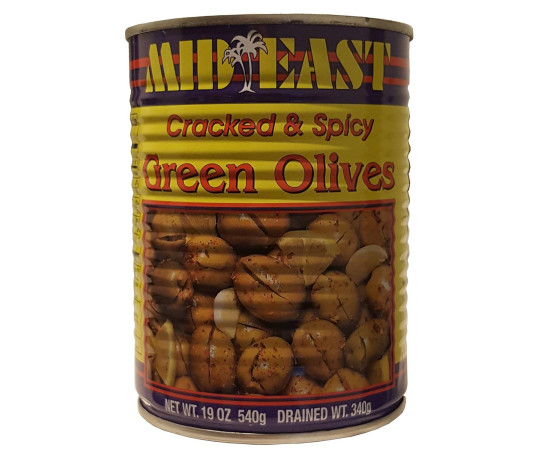 Mid East Cracked & Spicy Green Olives 780Gr Tin