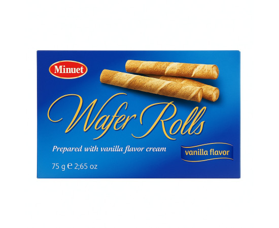 Minuet Vanilla Cream Wafer Rolls 75Gr